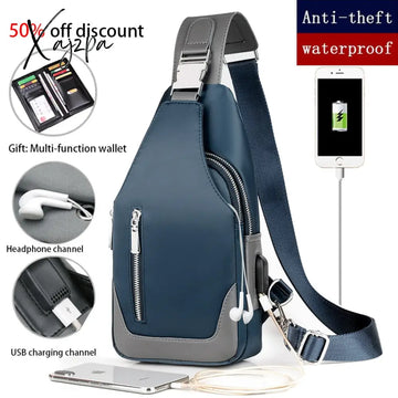Xajzpa - Men’s Messenger Bag Shoulder Oxford Cloth Chest Bags Crossbody Casual Messenger Bags Man